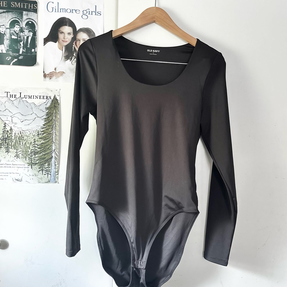 Old Navy Black Long Sleeve Bodysuit